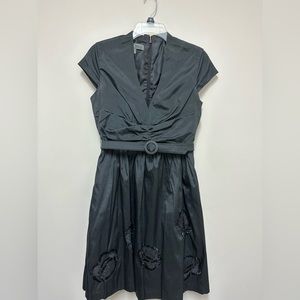 Donna Ricco dark gray satin cocktail dress